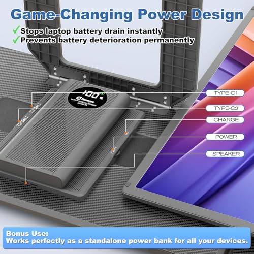 Teamgee 15.6" Laptop Screen Extender with Power Bank, FHD 1080P Triple Monitor, Driver-Free Plug & Play for 13-17" Laptops (HDMI/USB), Home Office/Small Business, Windows/Mac/Android - size: Triple 15.6" with Battery