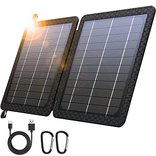 BLAVOR 20,000mAh PD 18W Solar Charger Power Bank Foldable-Black Plus 10W Portable Solar Charger(5V/2A Max)
