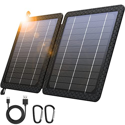 BLAVOR 20,000mAh PD 18W Solar Charger Power Bank Foldable-Black Plus 10W Portable Solar Charger(5V/2A Max)