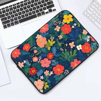 Laptop Sleeve Bag 15.4 15.6 Inch,Floral Bright Colorful Flowers and Leaves Protective Polyester Computer Cases Laptop Cover Briefcase Bag Tablet Travel Cover - color: LPS-003