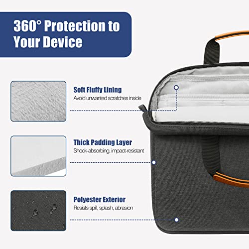 MoKo 13 Inch Tablet Sleeve Case with Multi-Pockets & Shoulder Strap | Fits iPad Pro 13-inch M5, iPad Air 13-inch M4, iPad Pro 12.9 M2/M1, Surface Laptop Go 12.4 and Tab S8+/S9+ 12.4, Black&Gray - color: Black & Gray, size: 12.9 Inch