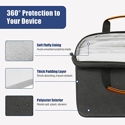 MoKo 13 Inch Tablet Sleeve Case with Multi-Pockets & Shoulder Strap | Fits iPad Pro 13-inch M5, iPad Air 13-inch M4, iPad Pro 12.9 M2/M1, Surface Laptop Go 12.4 and Tab S8+/S9+ 12.4, Black&Gray - color: Black & Gray, size: 12.9 Inch
