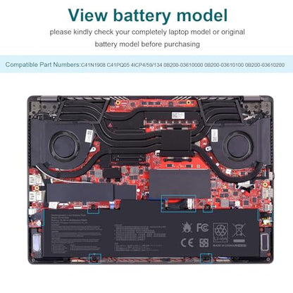 ASUNCELL C41N1908 Battery Replacement for Asus ROG Zephyrus G14 GA401II GA401IV GA401IH GA401IU GA401IV GA401IV-BR9N6 GA401Q GA401QH GA401QM - size: 11.4*5.98*0.2inch C41N1908