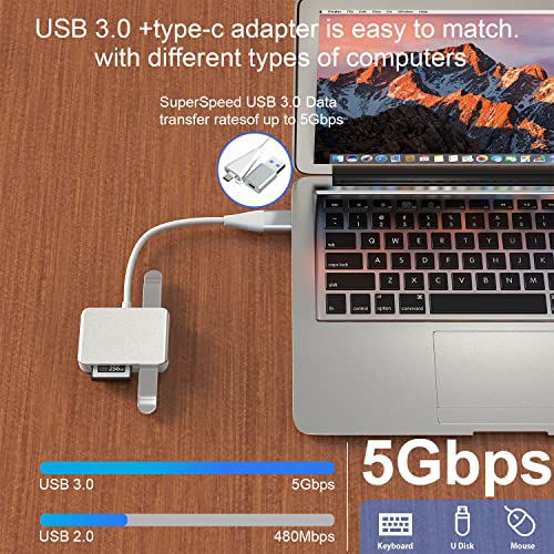 XQD Card Reader, USB 3.0/USB C to XQD/SD/TF Card Reader, 5 in 2 USB 3.0 Card Adapter Read 3 Cards for SD(HC/XC),TF, Sony G Series, Lexar USB Mark Card, Compatible for USB A/USB-C Laptop