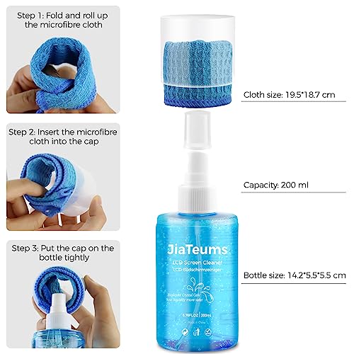 TV Screen Cleaner, Non-Drip Touchscreen Spray with Wiper for CD Disc Laptop Phone Tablet Computer Lens(200ml) - color: 200ml (Pack of 1)