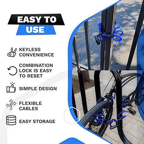 DocksLocks Anti Theft Steel Cable U-Lock, 25ft, Weatherproof, Cut Proof, Easy to Use, Lightweight - size: 25ft