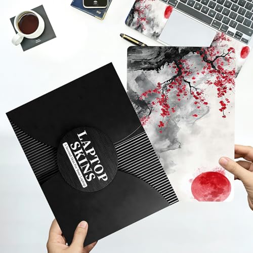 Universal Laptop Skin Sticker with 2 Wrist Pad Decals, 3-Piece Removable Vinyl Laptop Cover, Sun Mountain Water Scenery Waterproof Anti-Scratch, Easy-Trim Fit for 13.3" 14" 15.6" Laptops - color: Sun Mountain Water Scenery