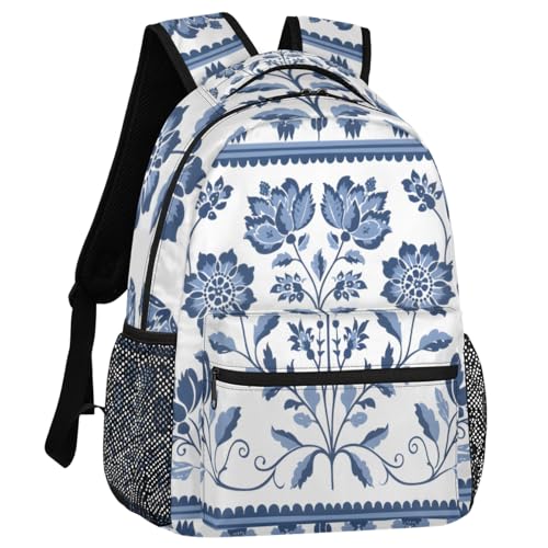 Floral Backpack for Women Men Shoulder Computer Laptop Adults Backpack Vintage Flower Sports Hiking Gym Workout Travel Casual Daypack - color: Multicolor 12