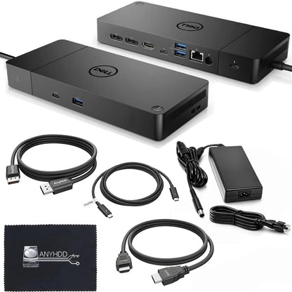 Dell WD19TBS Thunderbolt Dock Bundle - 4K Display, 1 Year Warranty, Dell Docking Station Dual Monitor with 180W Adapter, Anyhdd HDMI, DisplayPort, Thunderbolt Cable - Laptop & Computer Docking Station - style: WD19TBS Renewed