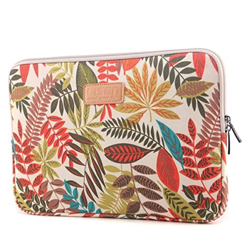 BSLVWG 11.6 Inch Laptop Sleeve Multi-Color & Size Choices Case/Water-Resistant Neoprene Notebook Computer Pocket Tablet Briefcase Carrying Bag/Pouch Skin Cover - color: Khaki Leaves, size: 11.6 inch
