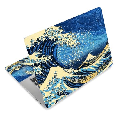 Aesthetic Laptop Skin Cover,12-15.6 Inch Universal Vinyl Sticker Decal,Waterproof Scratch-Resistant Notebook Wrap,Removable Residue-Free Protector,Wave Night Star - color: Wave Night Star