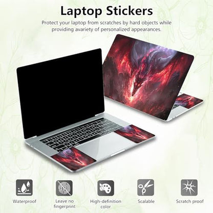 Laptop Skin Sticker Decal, Universal Reusable Vinyl Laptop Cover for 12" 13" 13.3" 14" 15" 15.4" 15.6" Notebook PC, Waterproof Scratch-Resistant with 2 Wrist Pads, Easy to Apply & Remove,I Dragon - color: I Dragon