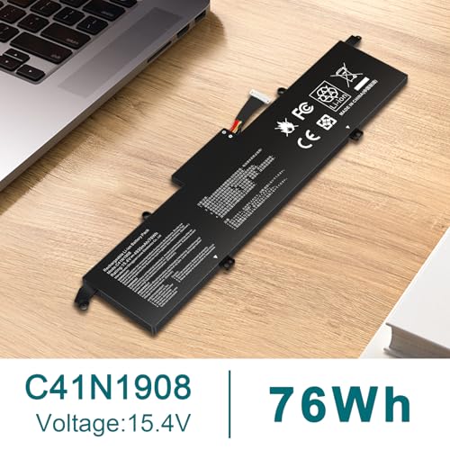 ASUNCELL C41N1908 Battery Replacement for Asus ROG Zephyrus G14 GA401II GA401IV GA401IH GA401IU GA401IV GA401IV-BR9N6 GA401Q GA401QH GA401QM - size: 11.4*5.98*0.2inch C41N1908