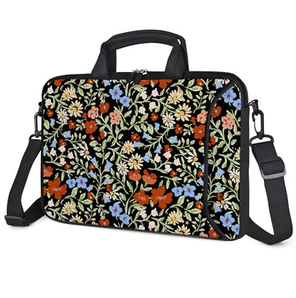 10 inch Messenger Bag Carrying Case with Handle Accessory Pocket Fits 7 to 10-Inch Laptops/Notebook/Kids Tablet (7-10.2 inch, Flowers2) - color: Flowers2, size: 7-10.2 inch