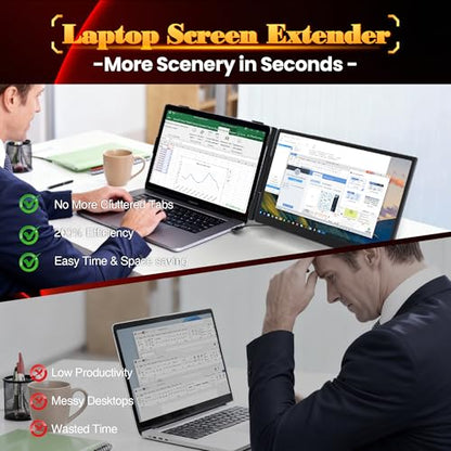 Laptop Screen Extender 0.27" Ultra-Thin, 14" FHD 1080P IPS Lightweight Dual Portable Monitor, USB-C/HDMI Plug & Play for 13-17" Laptops, Travel screen compatible with Windows/Mac/Chrome/Switch/Android - size: 14 inch Screen