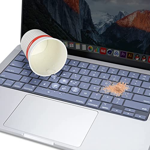 MOSISO Keyboard Cover Skin Compatible with MacBook Air 15 inch M3 M2 | A3114 A2941/Air 13.6 A3113 A2681/Pro 14/16 M4 M3 M2 M1, Lavender Gray - color: Lavender Gray