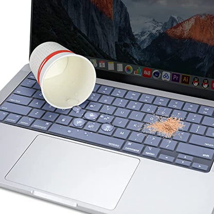 MOSISO Keyboard Cover Skin Compatible with MacBook Air 15 inch M3 M2 | A3114 A2941/Air 13.6 A3113 A2681/Pro 14/16 M4 M3 M2 M1, Lavender Gray - color: Lavender Gray