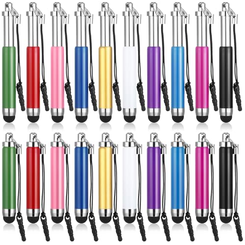 Relaxweex 20 Pcs Mini Stylus Pen Capacitive Resistive Touchscreen Pens Retractable Stylus Pen for All Smartphones, Mobile Phones, Tablets Universal Touchscreen Devices