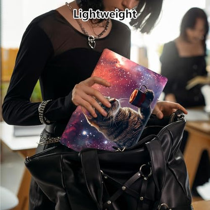 Laptop Skin Sticker Decal 15.6 Inch,12 13 13.3 14 15 15.6 in Laptop Netbook Skins for Notebook,Art Decal Removable Waterproof Scratch Resistant,Universal Vinyl Cover,Cat Coffee Galaxy - color: Cat Coffee Galaxy