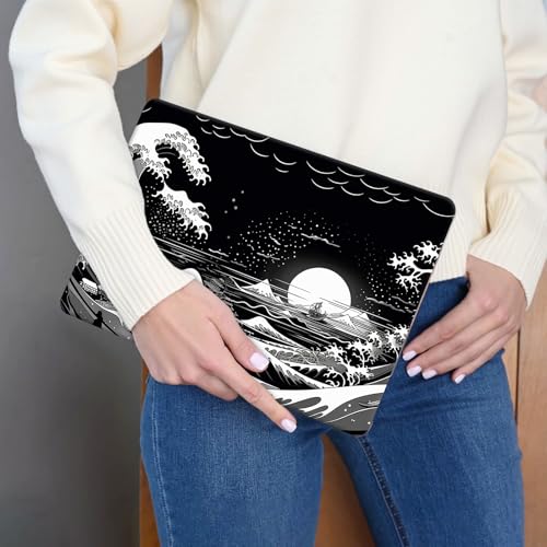 15.6 Inch Laptop Skin Sticker, Reusable Vinyl Cover Protector with 2 Wrist Pad Skins, Removable Waterproof Scratch-Resistant for 12-15.6 Inch Laptop Notebook,Great Wave - color: Great Wave