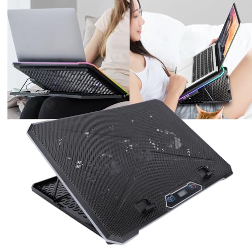 LICAEVEY Gaming Laptop Cooling Pad, 8 Levels Height Adjustable, RGB Lighting, 2 USB Ports RGB Lights 12-19 Inch Laptop Cooler with 3C Adapter, Quiet Operation Rugged Design for Gaming (14 Fans)