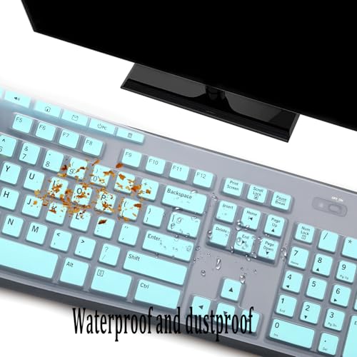 Keyboard Cover Skin Protector Fit Logitech MK275 MK270 Keyboard, Logitech K200 K260 K270 MK200 MK260 Ultra Thin Desktop PC Silicone Keyboard Cover-HotBlue - color: HotBlue