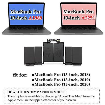 ANTIEE A1989 A1964 Laptop Battery for MacBook Pro 13 Inch A1989 (Mid 2018 2019) A2251(2020 Release) EMC 3214 3358 3348 MR9Q2LL/A MR9R2LL/A MR9T2LL/A MR9U2LL/A MR9V2LL/A MV962LL/A MV9A2LL/A - size: 10*4.5*0.32inch A1964