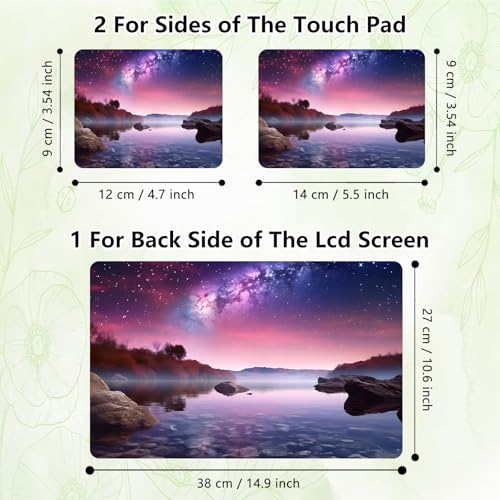 Laptop Skin Sticker Decal, Universal Reusable Vinyl Laptop Cover for 12" 13" 13.3" 14" 15" 15.4" 15.6" Notebook PC, Reusable Waterproof Scratch-Resistant with 2 Wrist Pads,Art Galaxy Landscape - color: Art Galaxy Landscape