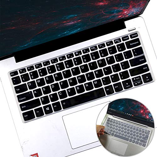 2Pack Keyboard Cover for Lenovo Yoga C740 C940 14" /Lenovo Yoga 6 13ARE05 13ALC6 /Yoga C930 930 920 13.9" /Yoga 720 720S 730 13.3" /Yoga 720 12.5" /Yoga 730 15.6"/Lenovo Flex 14 14" Keyboard Skin - color: Black+Clear