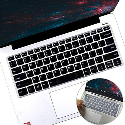 2Pack Keyboard Cover for Lenovo Yoga C740 C940 14" /Lenovo Yoga 6 13ARE05 13ALC6 /Yoga C930 930 920 13.9" /Yoga 720 720S 730 13.3" /Yoga 720 12.5" /Yoga 730 15.6"/Lenovo Flex 14 14" Keyboard Skin - color: Black+Clear