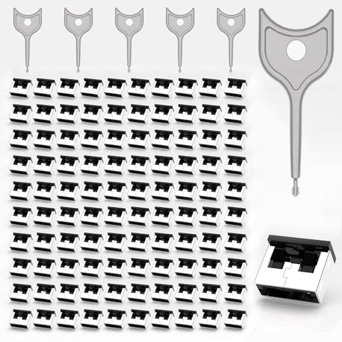100-Pack USB Port Lock with 5 Key, Metal USB-A Port Blocker,Security Data Protection for PC Laptop, Anti-Theft USB Lock, Dust & Moisture Proof Type-A Connector Cover,Removable (Black - color: Black, size: 100+5