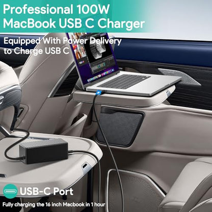 Laptop Car Charger USB C PD 100W 95W 90W 65W 45W DC Adapter for Lenovo Thinkpad/Yoga/IdeaPad,Dell Latitude/XPS,LG Gram,MacBook Pro/Air,HP Spectre/Elitebook,Surface,Acer,Asus,MSI,Chromebook Charger