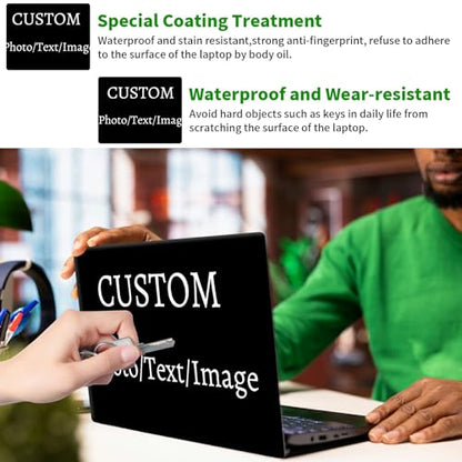 Laptop Skin Sticker Decal, Universal Protective Cover Fit 12 13 14 15.6 Inch Notebook, Reusable Water-Resistant Vinyl Decal w/ 2 Wrist Pads for Business Travel Office, Custom - color: Custom