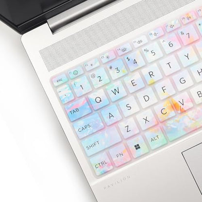 Keyboard Cover for 2025 2024 HP 15.6 Laptop 15-fc 15-fd Series 15z-fc000 15-fd0083wm 15-fc0093dx 15-fc0072ns 15-fc0081nr fc0013od fc0025la 15-fd0025st fd0075tg fd0052ns fd0357nr 15t-fd000|fd100-CFul - color: Dazzle