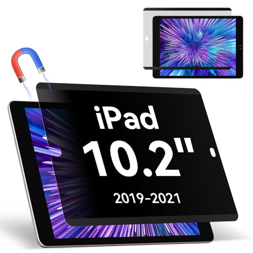 Magnetic Privacy Screen Protector Compatible with iPad 9th 8th 7th 10.2 Inch & iPad Air 3th & iPad Pro 10.5", Removable Anti Glare Blue Light Bubble-Free Black Security Protector Private Filter - size: [1 PACK] iPad 10.2" Privacy Screen