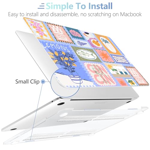 MEEgoodo for M2 MacBook Pro 13 inch Case 2022 2021 2020,Crystal Cover Fit Model A2338 M2/M1 A2251 A2289,Clear Case for 13.3-inch Laptop,Hard Shell for MacBook Pro M2, Summer Stamps - color: Summer Stamps