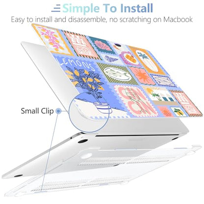 MEEgoodo for M2 MacBook Pro 13 inch Case 2022 2021 2020,Crystal Cover Fit Model A2338 M2/M1 A2251 A2289,Clear Case for 13.3-inch Laptop,Hard Shell for MacBook Pro M2, Summer Stamps - color: Summer Stamps