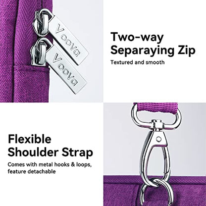 Voova 13.3-13 Inch Laptop Sleeve with Handle, MacBook Sleeve, Purple | Splash-proof laptop sleeve with handle and removable strap; fits 13-inch MacBook Air/Pro M1-M5, HP, Lenovo, Asus and Acer - color: Purple, size: 13-14 Inch(35 x 24 x 2.5 cm)