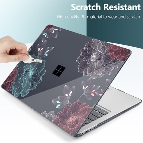 Batianda Artistic Case for Microsoft Surface Laptop 15 inch, Leaves | Fits Surface Laptop for Business 8th Edition 2026 & Surface Laptop 7 2024, 4-in-1 Accessories Bundle, Slim Durable Hard Shell - color: Leaves