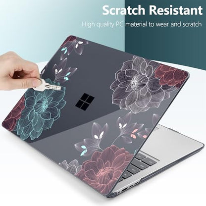 Batianda Artistic Case for Microsoft Surface Laptop 15 inch, Leaves | Fits Surface Laptop for Business 8th Edition 2026 & Surface Laptop 7 2024, 4-in-1 Accessories Bundle, Slim Durable Hard Shell - color: Leaves