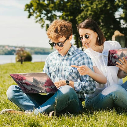Universal Laptop Skin Sticker with 2 Wrist Pad Skins, Waterproof Scratch Resistant Vinyl Laptop Cover Decal, Cut to Fit for 11–15.6 Inch MacBook HP Dell Lenovo, Dreamy Autumn Scene - color: Dreamy Autumn Scene