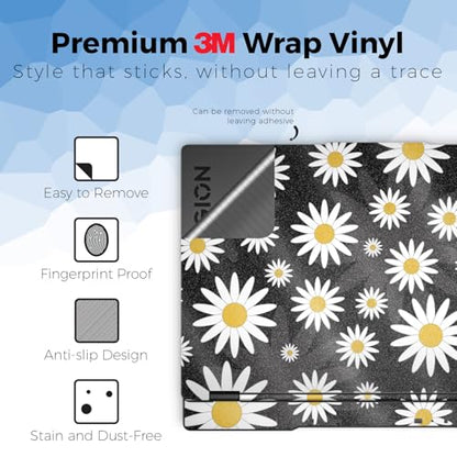 Glossy Glitter Laptop Skin Compatible with Lenovo Legion 5 Gaming Laptop (15IRX9) 2024 - Daisies - Premium 3M Vinyl Protective Wrap Decal Cover - Easy to Apply | Crafted in the USA - color: Daisies, size: Legion 5 Gaming (15IRX9) 2024 Full Cover Skin, sty