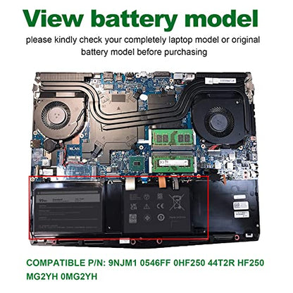 Fancy Buying 9NJM1 44T2R MG2YH Laptop Battery for Dell Alienware 15 R3 R4 17 R4 R5 Series P31E P69F P31E001 P31E002 P69F001 P69F002 HF25D 01D82 546FF 0546FF HF250 0HF250 0MG2YH - size: 11.55*4.19*0.51inch
