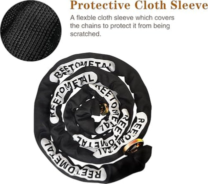 Heavy Duty Security Chain, 10FT x 3/8" Thick | Hardened Steel, Cut Proof, Anti-Theft Lock Chain, For Motorcycles, Bikes, ATVs, Trailers, Containers - size: 10ft chain without lock