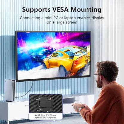23.8" Large Portable Monitor, 2.5K QHD 180Hz Laptop Screen Extender, 150% RGB 178° IPS, Speakers & USB Hub for Office/Gaming with Kickstand, Travel Monitor for Laptop/PC/Mac/Xbox, VESA USB-C & HDMI - style: A2-23.8" Portable Monitor