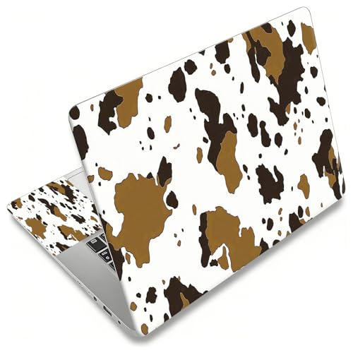 Laptop Skin Sticker Decal, Universal Reusable Vinyl Laptop Cover for 12" 13" 13.3" 14" 15" 15.4" 15.6" Notebook PC, Waterproof Scratch-Resistant with 2 Wrist Pads, Easy to Apply & Remove,Brown Cow - color: Brown Cow
