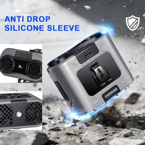 CAZOKASI 2026 Upgrade 20000mAh Waist Clip Fan Wearable Fan Portable Personal Body Fan Powerful Upto 36H Cooling and Heatstroke Prevention Fan (20000mAh/Grey) - size: 20000mAh/Grey