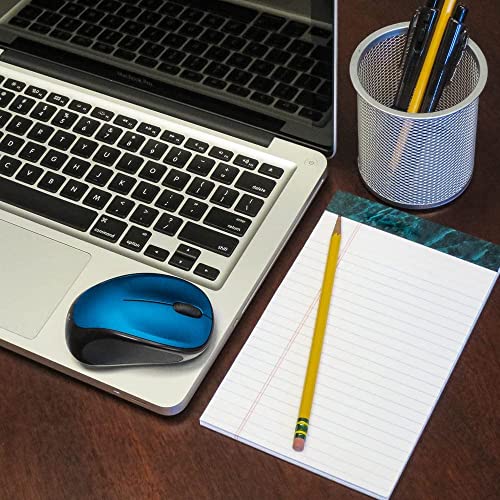 Logitech M317 Compact Ambidextrous 2.4 GHz Wireless Mouse - Blue | Ambidextrous with 2.4 GHz USB-A Nano Receiver, 1000 dpi optical tracking, 12-months battery life, PC, Mac, laptop compatible - color: Steel Blue