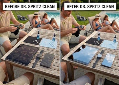 Dr. Spritz Screen Cleaner Spray (2 Pack) - Streak-Free Cleaning Kit for Laptop, MacBook, iPhone, Smart TV & Computer Monitor - Plant-Based & Alcohol-Free - Includes 2 Microfiber Cloths & Detail Tools