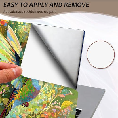 Laptop Skin 12.1-15.6 inch Removable Universal Reusable Laptop Sticker Decal,Waterproof No Residue Vinyl Cover,Scratch-Resistant Cuttable Full Wrap Sticker for Notebook, Green Bird Hummingbird Floral - color: Green Bird Hummingbird Floral